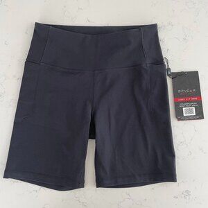 Spyder Active Style #SP523R2WH Pull On Poly Blend Athletic Shorts Black Sz S